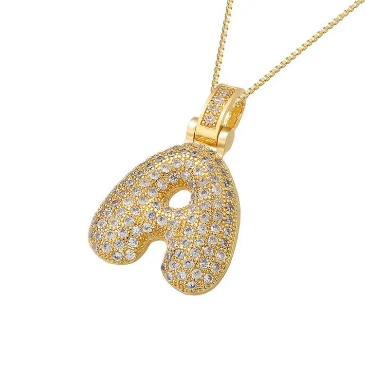 Bubble Letter Necklace - Gold