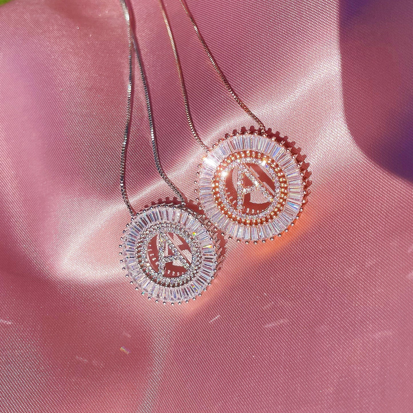 Icy Letter Necklace - Silver