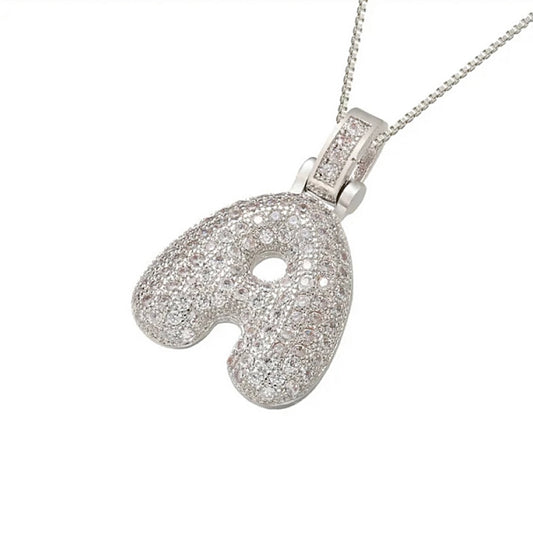 Bubble Letter Necklace - Silver