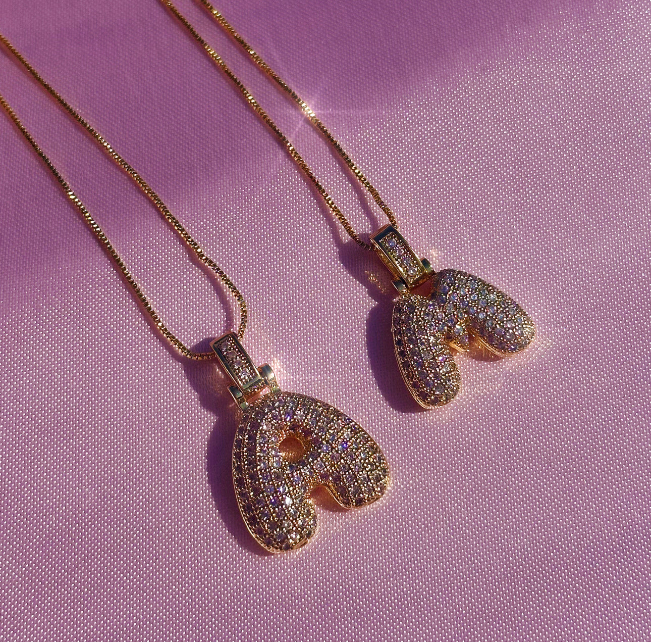 Bubble Letter Necklace - Gold