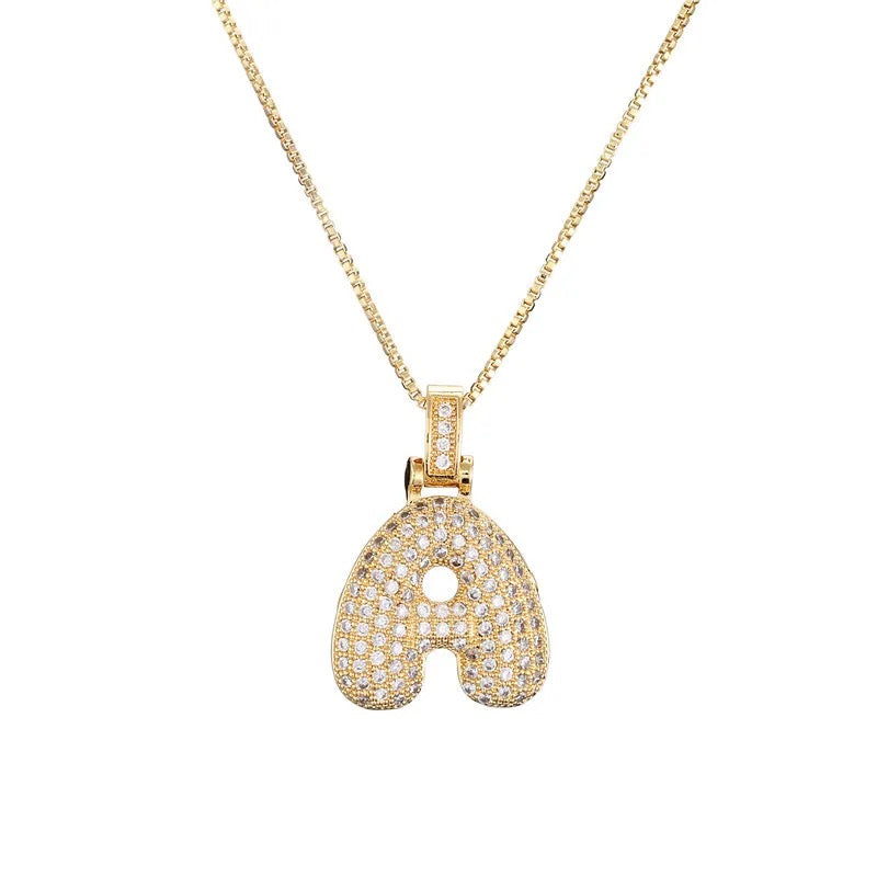 Bubble Letter Necklace - Gold