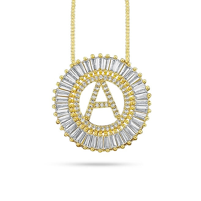 Icy Letter Necklace - Gold