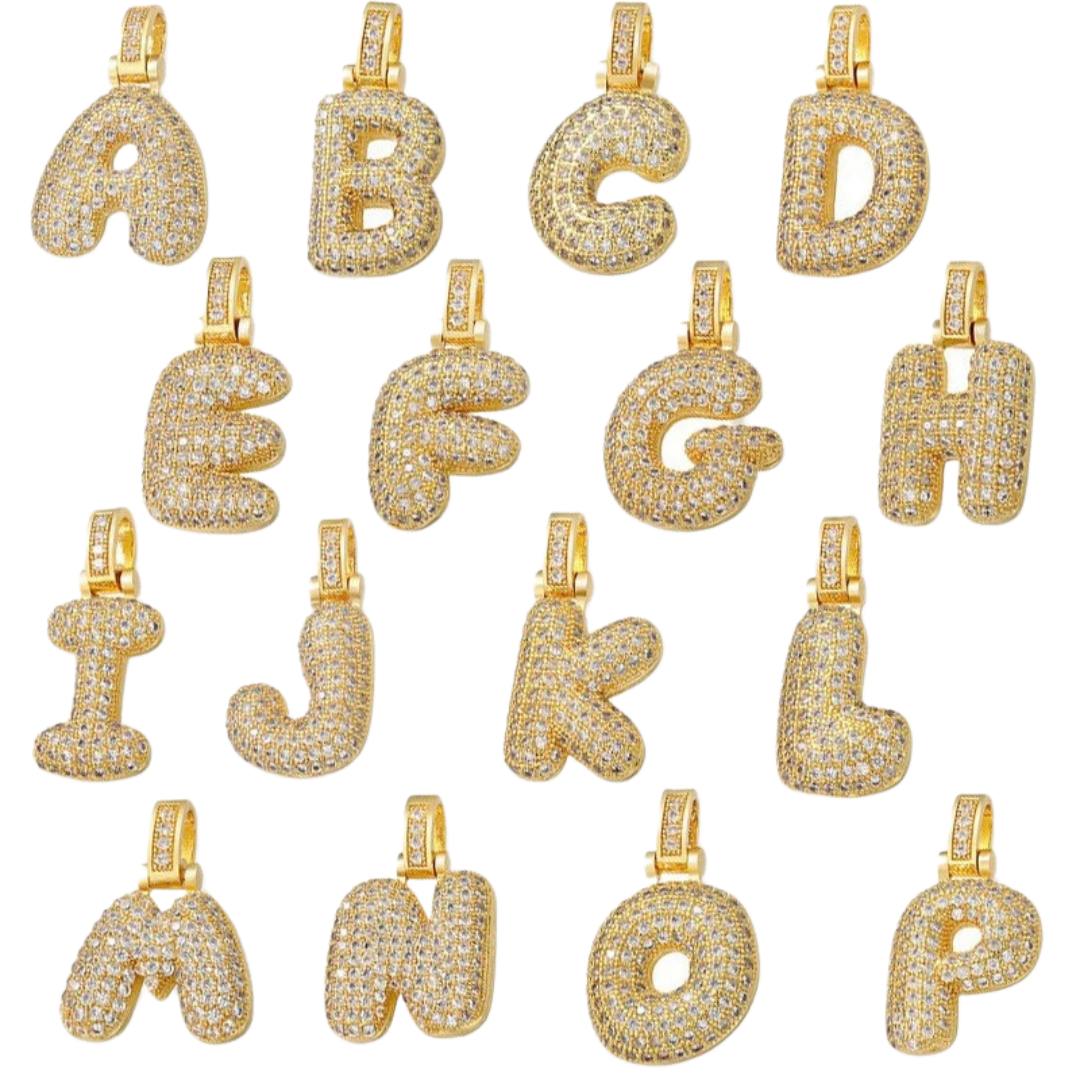 Bubble Letter Necklace - Gold